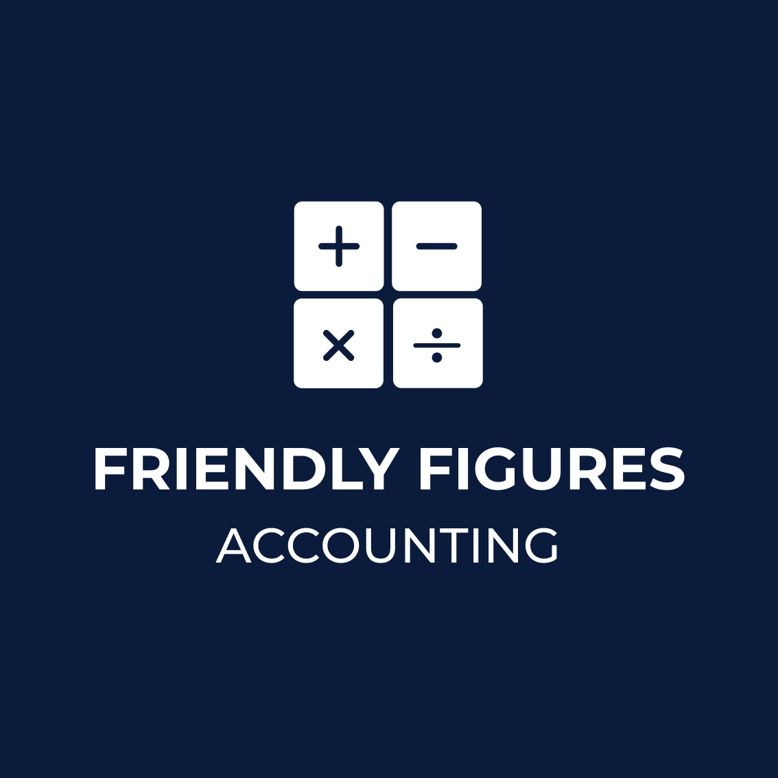 Friendly Figures logo design on dark bg