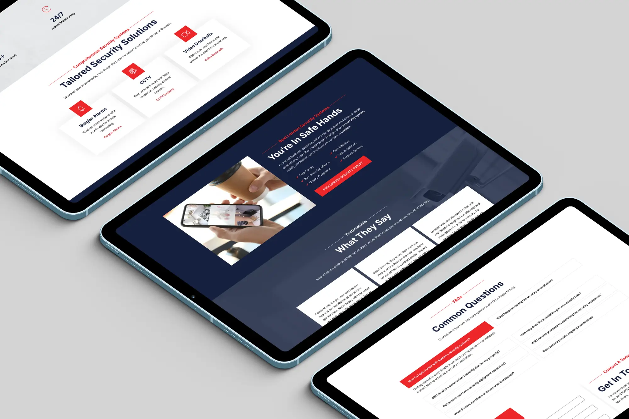 Aalarm website case study image tablet