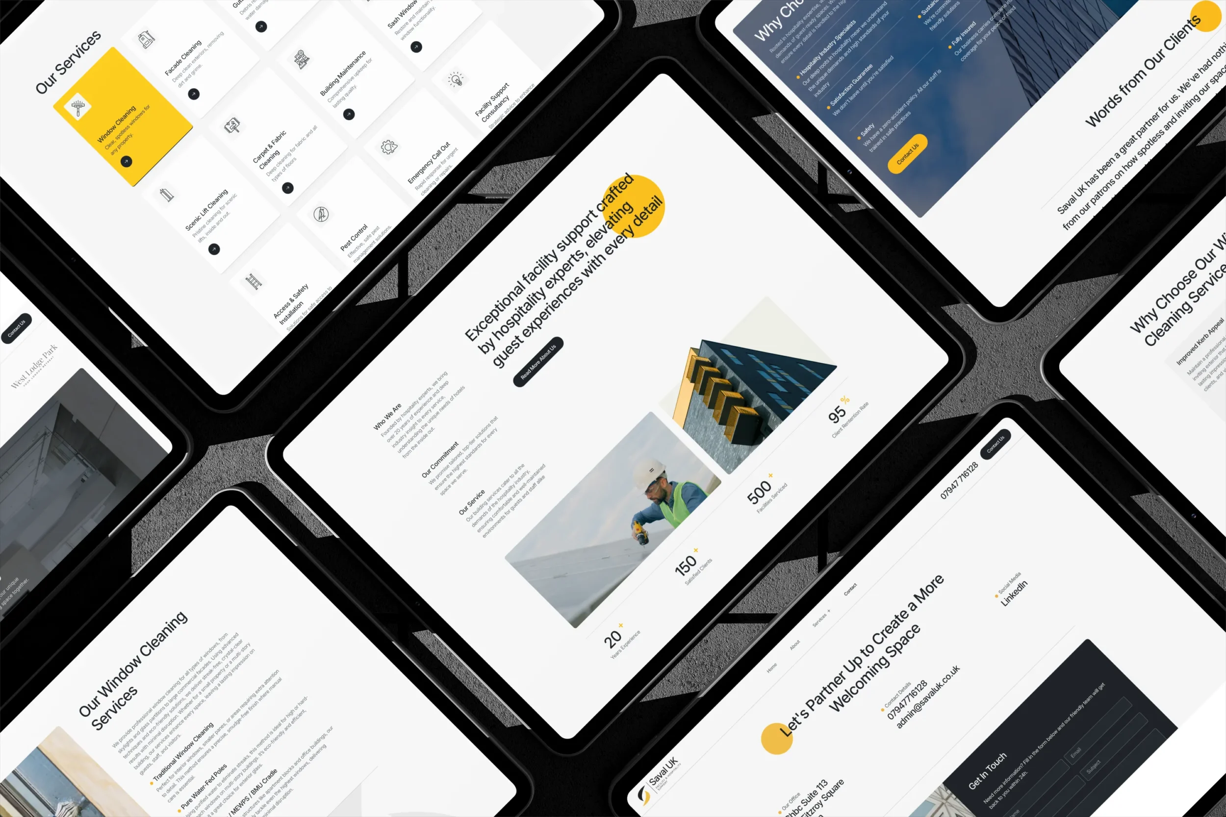 Saval pages mockup